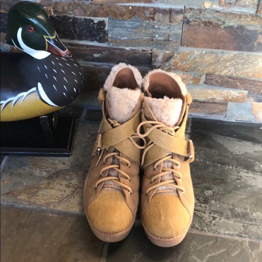 Derek Lam sweade women’s Elsa sherling/suede/hair